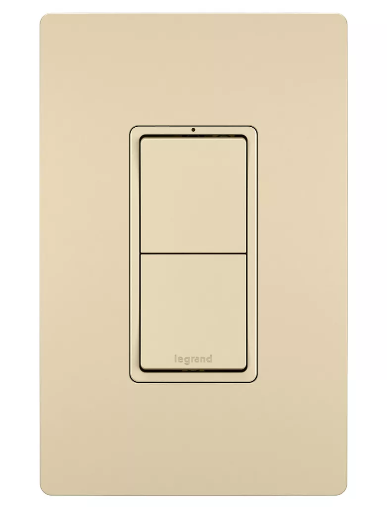 Pass & Seymour RCD11I Combination Switch, (2) Single Pole, 15A 120V - Ivory