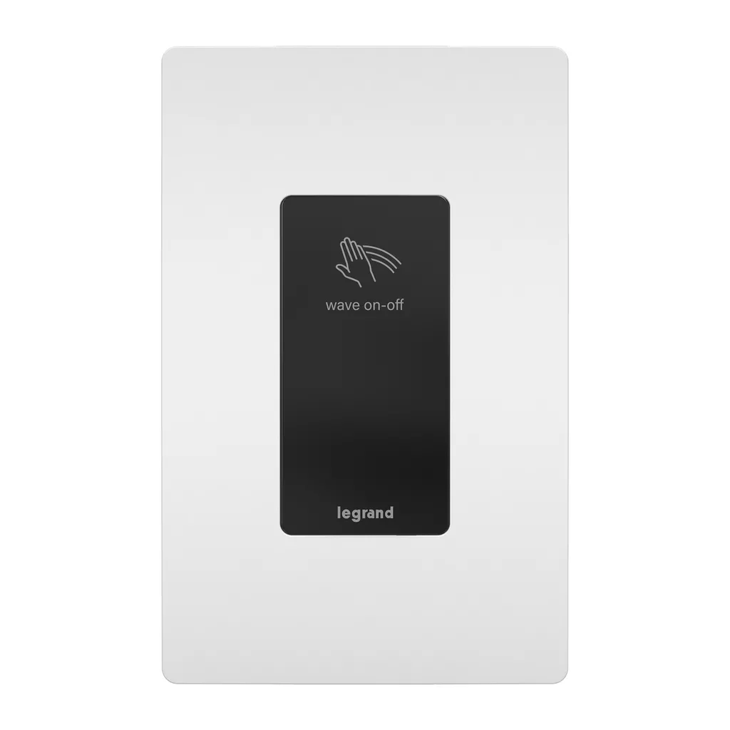 Pass & Seymour RSWV153 Single-Pole/3Way Wave Touchless Wall Switch, 15A, 120VAC, 1/2hp, Black