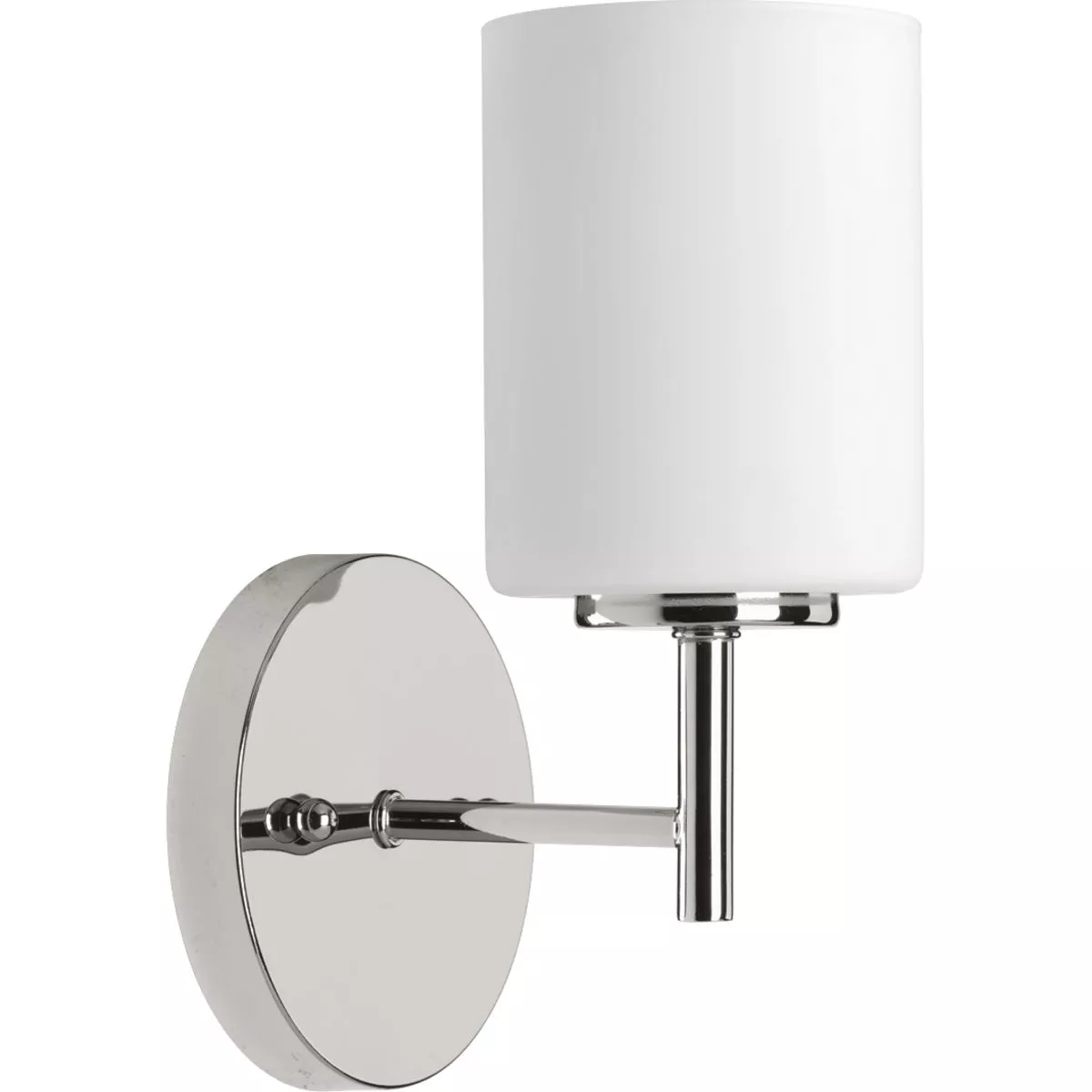 Progress P2131-104 Replay Collection One-Light Polished Nickel Etched White Glass Glass Modern Bath Vanity Light