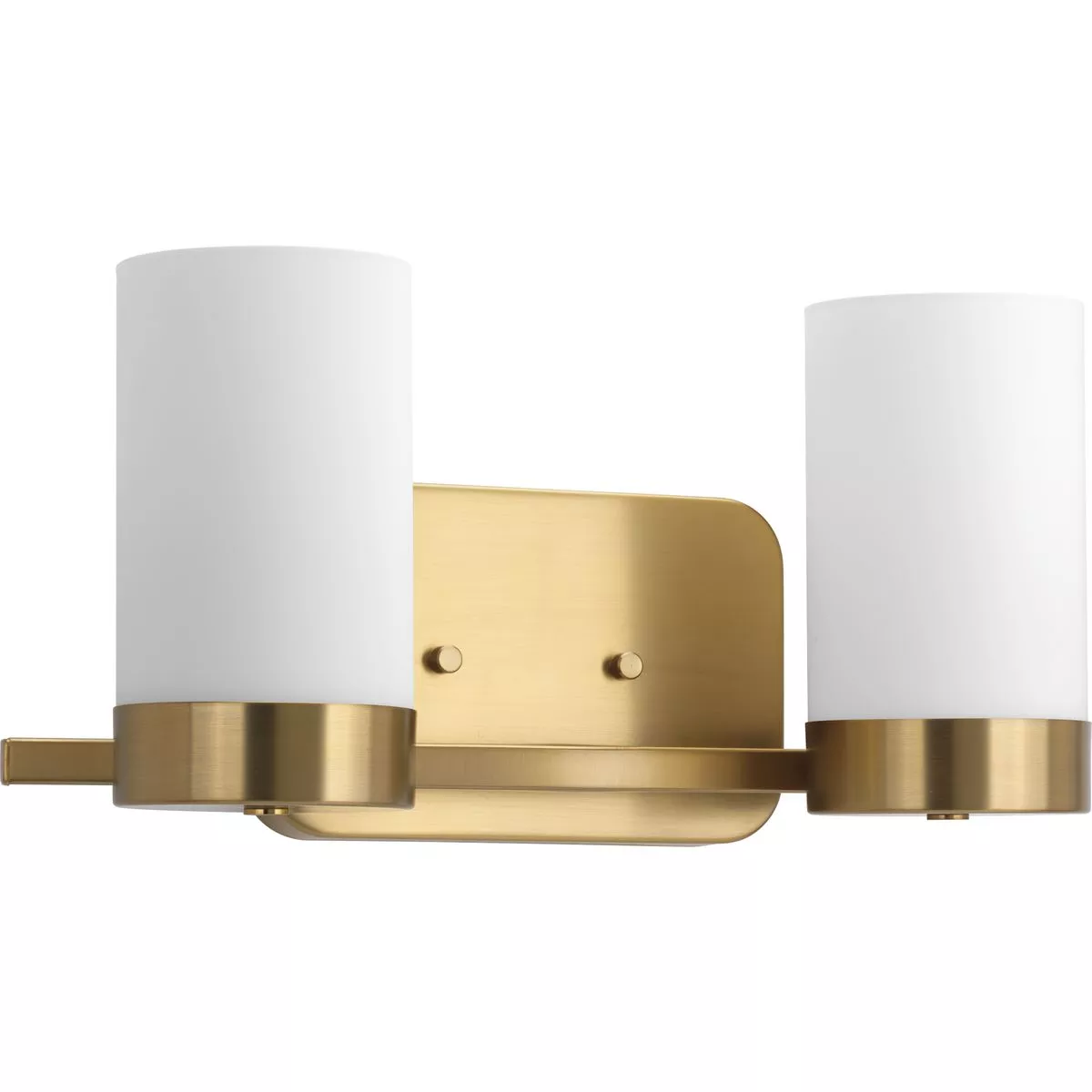 Progress P300021-109 Elevate Collection Two-Light Brushed Bronze Etched White Glass Mid-Century Modern Bath Vanity Light