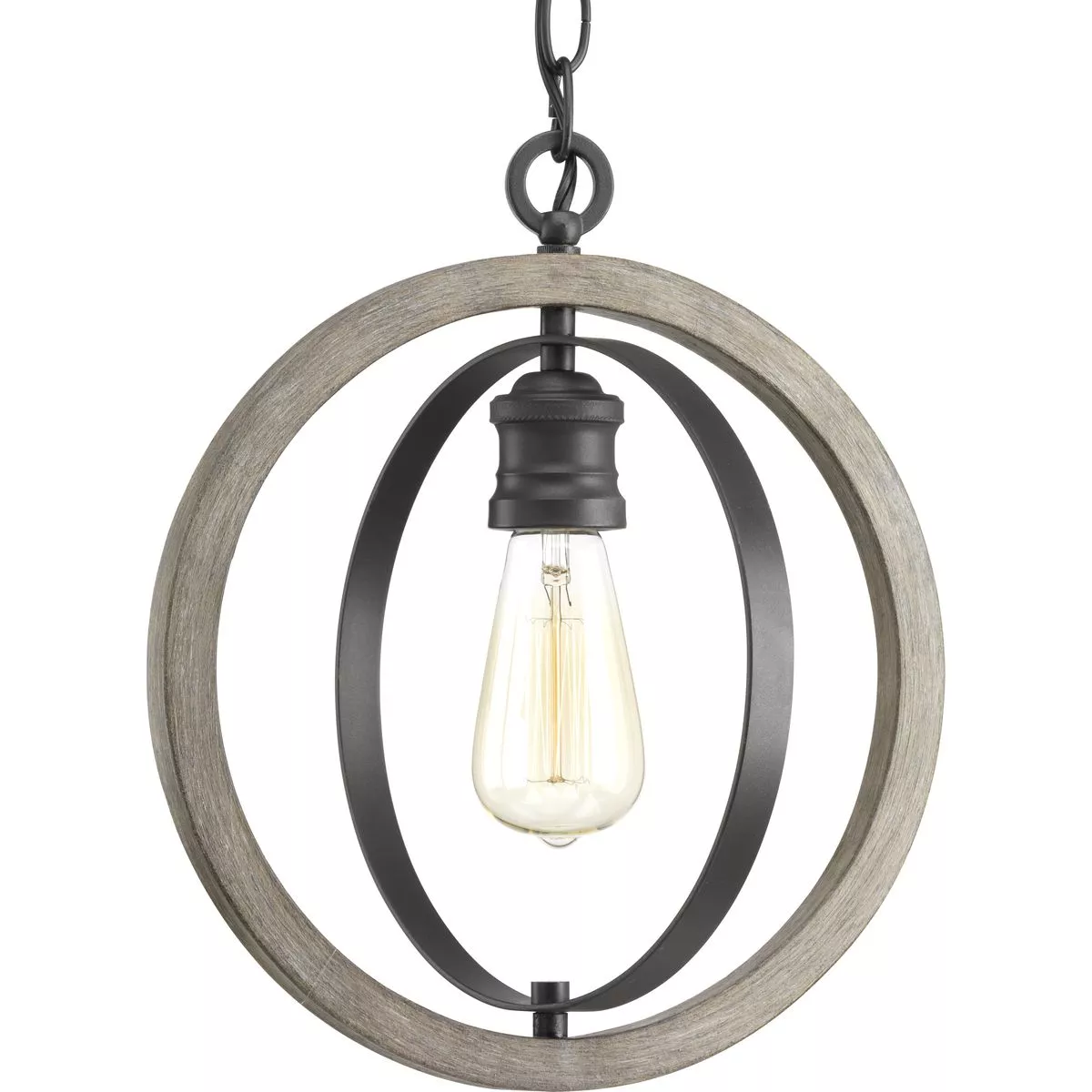 Progress P500092-143 Conestee Collection One-Light Graphite Farmhouse Pendant Light