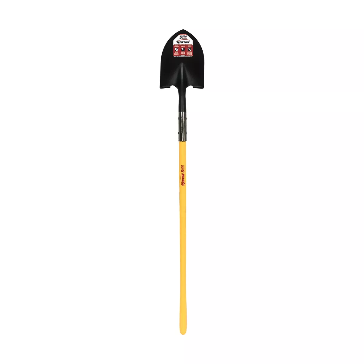Seymour 49560 14 Ga. Double Rivet #2 Round Point Shovel, 48" Polymer Handle