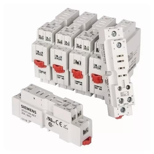 Siemens 3TX7144-4E7 120 VAC Din Rail Mount Screw Terminal Plug-In Relay Socket