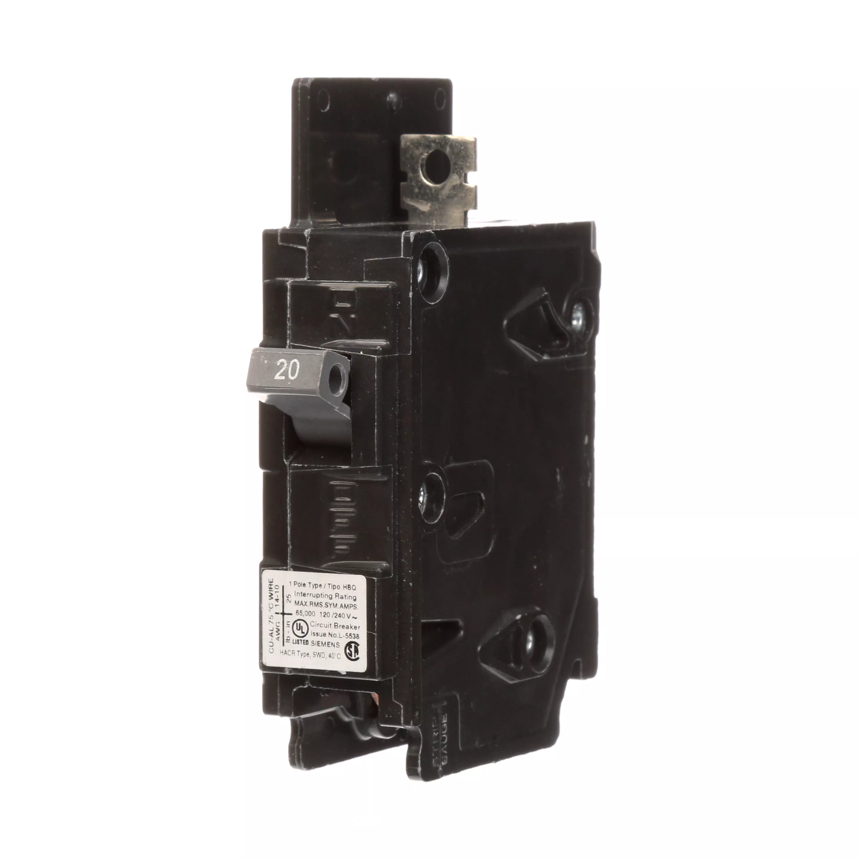 Siemens HB1B020 20A, 1P BREAKER,