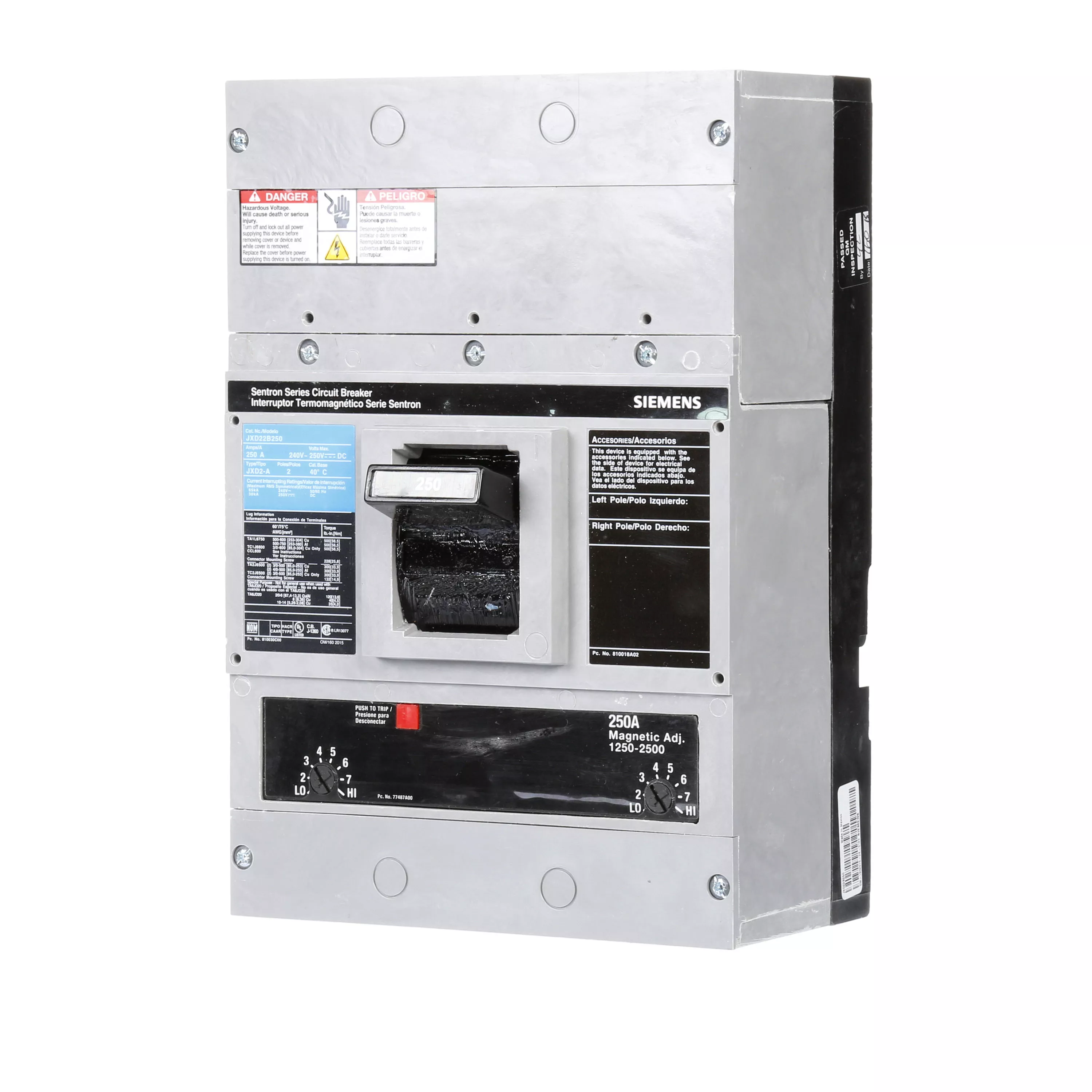 Siemens JXD22B250 BRKR JD2 2P 240V 250A