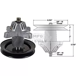 Spindle Assembly for Cub Cadet model LT series, 42" Decks w/Star Hole Blades