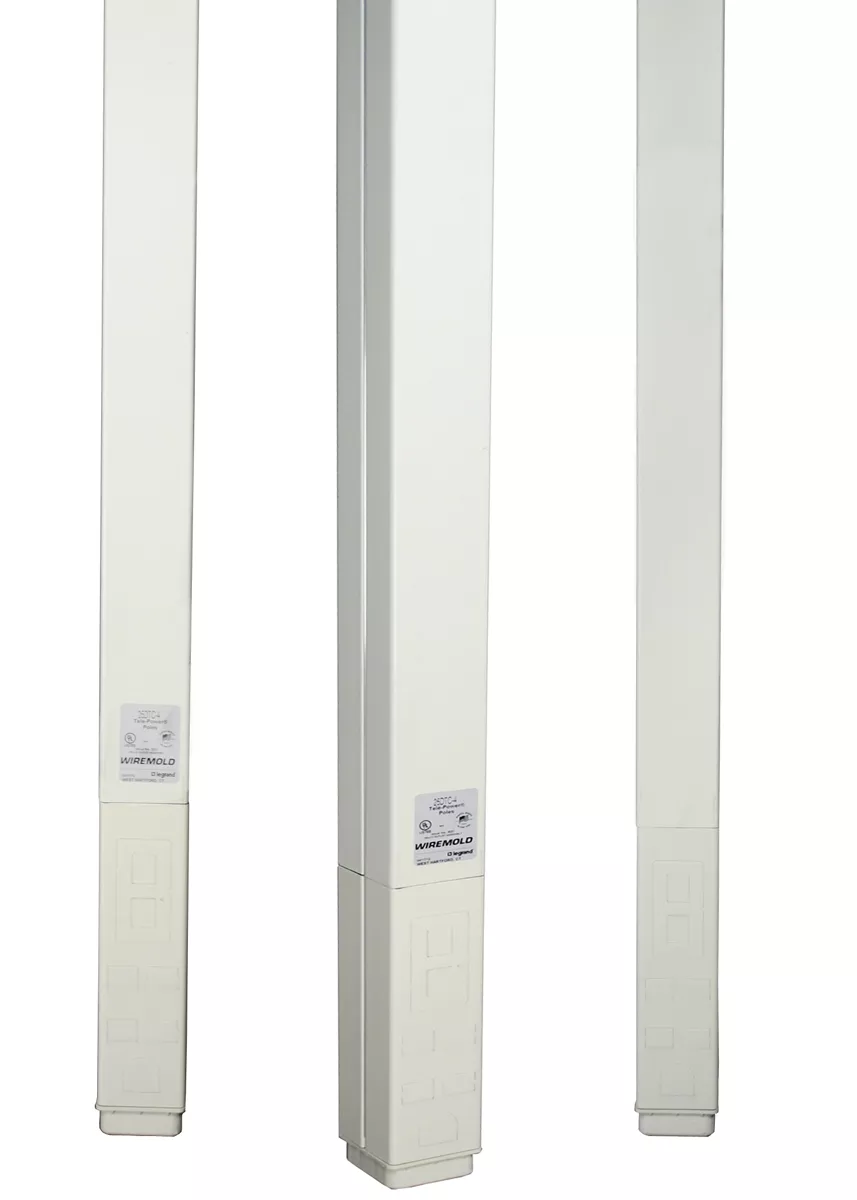 Wiremold 25DTC-412 5" 12 Foot Ivory Steel Blank Vertical Drop Pole