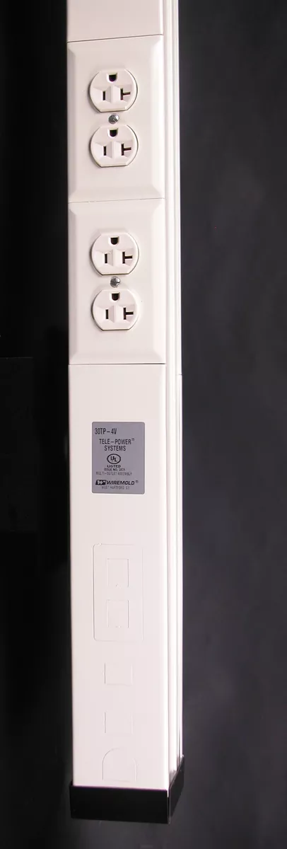 Wiremold 30TP-412V 5" 12 Foot Steel Ivory Power and Communication Pole