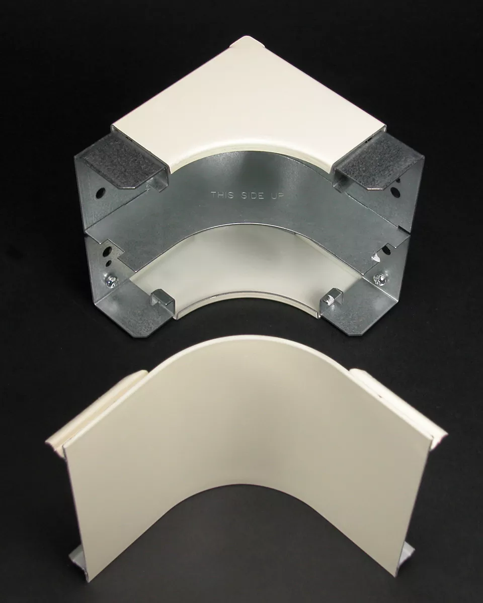 Wiremold G4017FO 3-3/4" Gray Steel Multiple Channel Raceway Radiused Full Capacity Internal Elbow