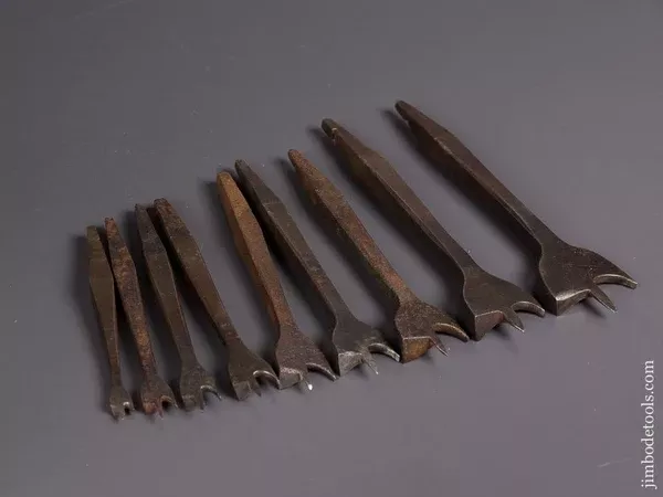 Working Set of Eight 19th Century Center Bits for Bit Brace -84690