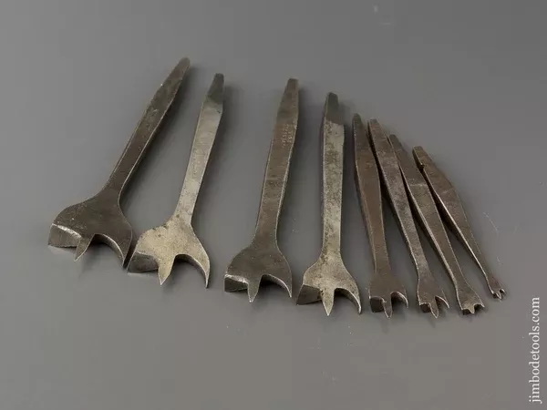 Working Set of Eight 19th Century Center Bits for Bit Brace - 84905