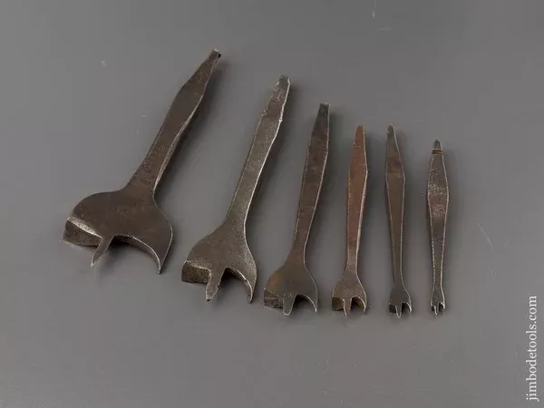 Working Set of Six 19th Century Center Bits for Bit Brace - 84936