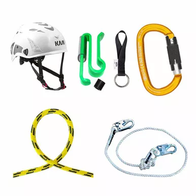 Yellow, Black 24 St Rope , LANYARD And Hardware Kit With White Super Plasma Safety Helmet