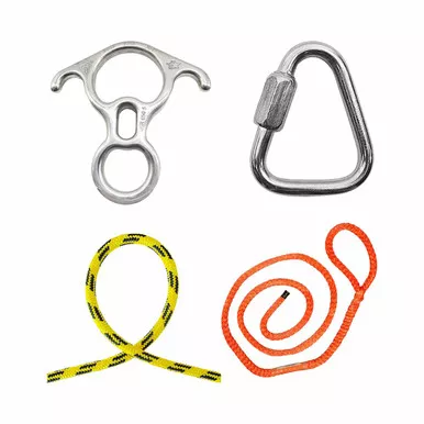 Yellow, Black 24 St Rope And Sling Kit With Descenders And Quick Link Connector Kit