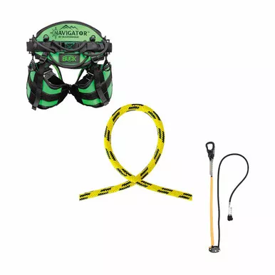 Yellow, Black 24 Strand Arborist Rope Kit With Black, Orange Trimmer Adjustable Lanyard