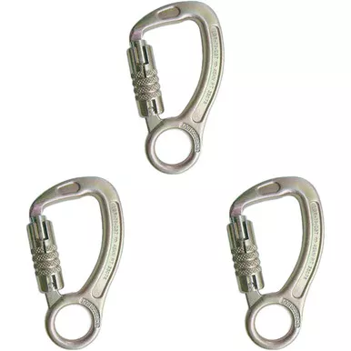 Zinc Plated USR-14-C3T Steel Carabiners (3-Pack) From PRO CLIMB