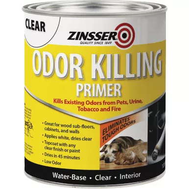 Zinsser Odor Killing Water-Based Interior Primer, White, 1 Qt. 307648 771804